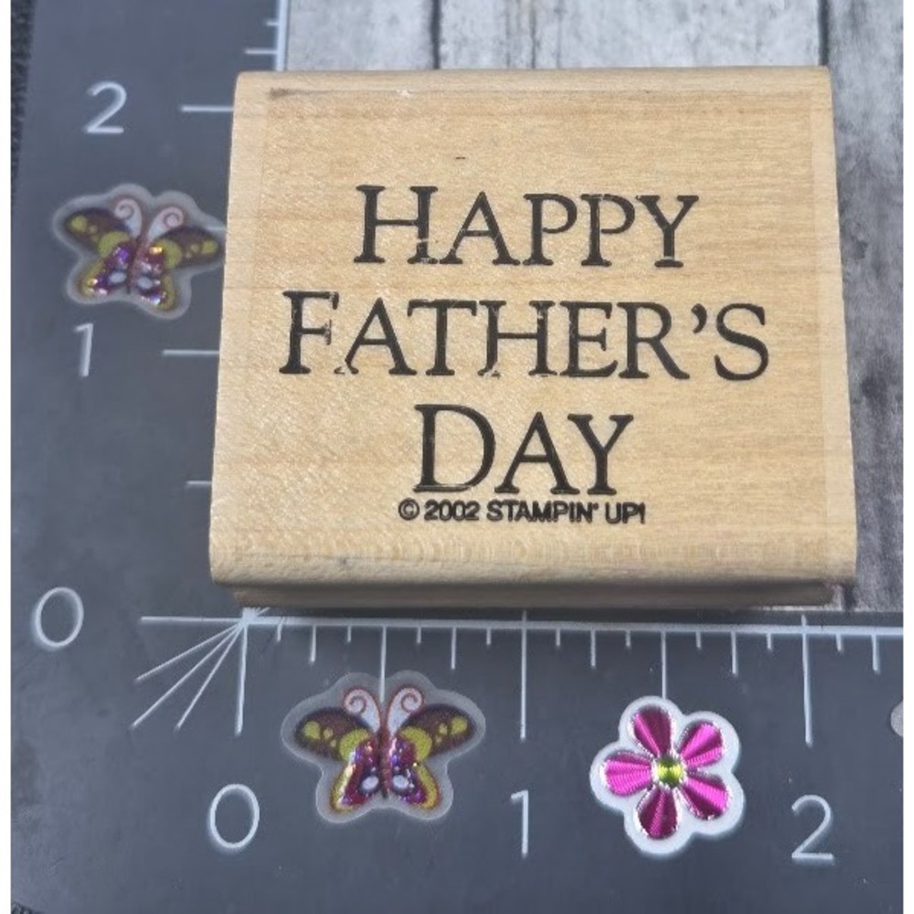 Stampin' Up! Happy Father's Day Print 2002 Rubber Stamp Wood #K114
